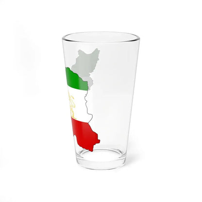 Shir-o-Khorshid Flag of Iran in map (Iran) Pint Glass 16oz - Go Mug Yourself
