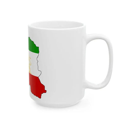 Shir-o-Khorshid Flag of Iran in map (Iran) White Coffee Mug - Go Mug Yourself