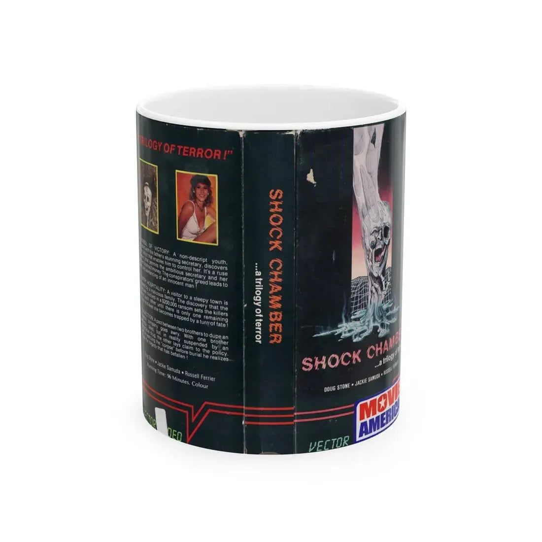 SHOCK CHAMBER (VHS COVER) - White Coffee Mug 11oz - Go Mug Yourself