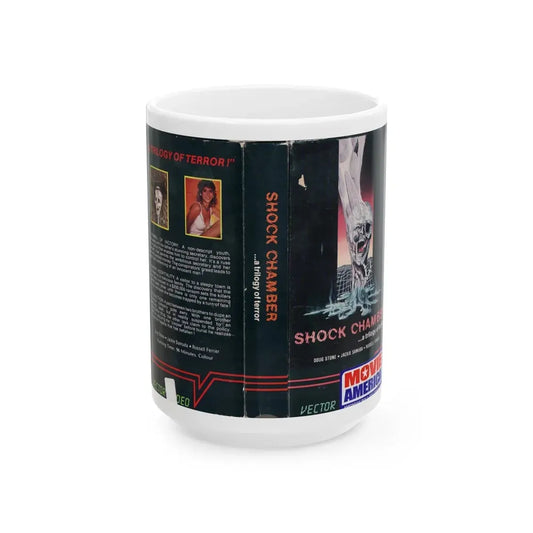 SHOCK CHAMBER (VHS COVER) - White Coffee Mug 15oz - Go Mug Yourself