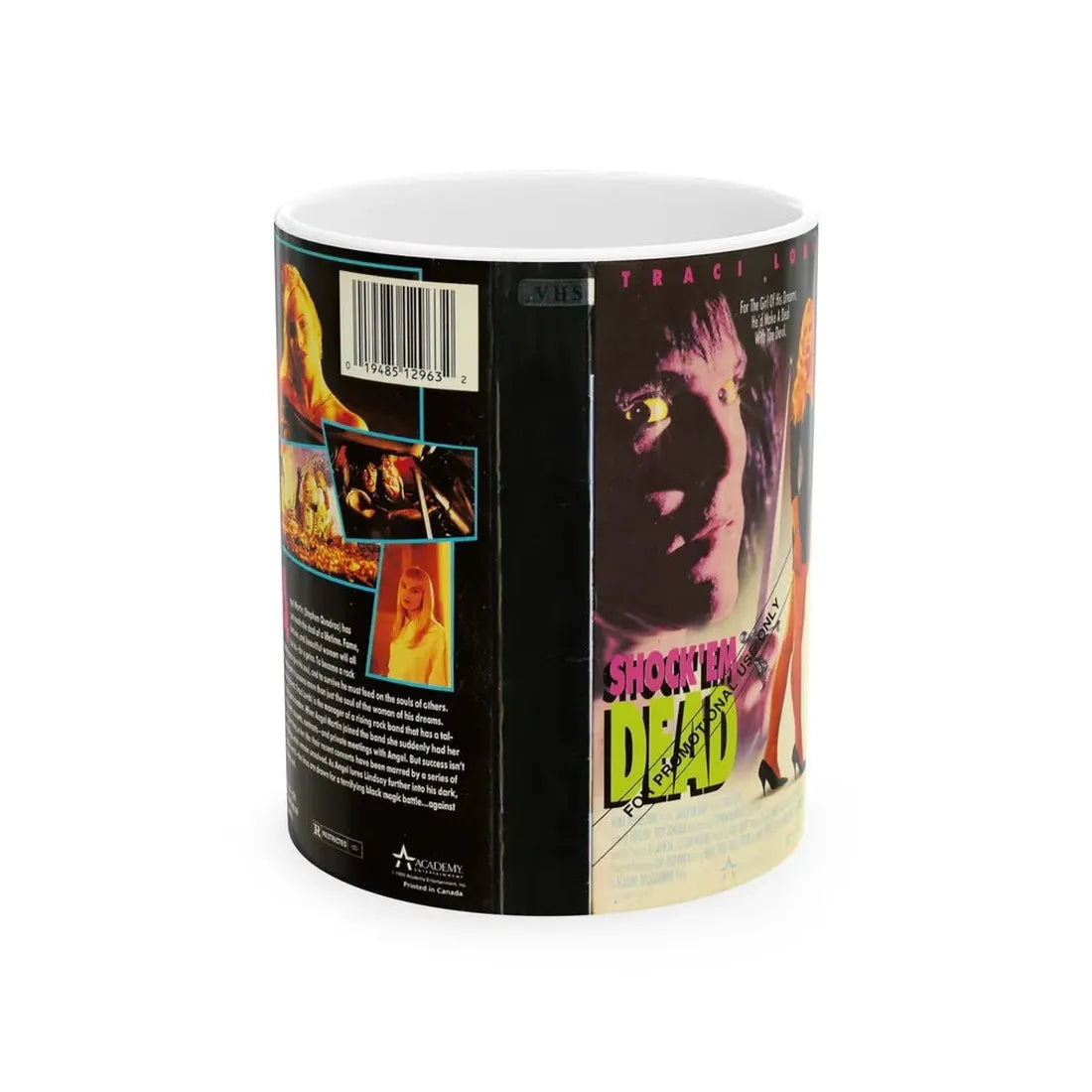 SHOCK EM DEAD TRACI LORDS (VHS COVER) - White Coffee Mug 11oz - Go Mug Yourself