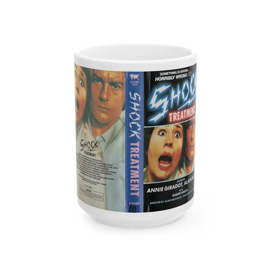 SHOCK TREATMENT (VHS COVER) - White Coffee Mug 15oz - Go Mug Yourself