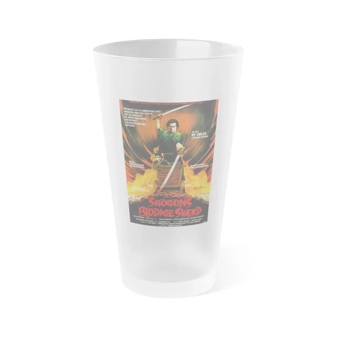 SHOGUN ASSASSIN (DANISH) 1980 Movie Poster - Frosted Pint Glass 16oz 16oz Frosted - Go Mug Yourself
