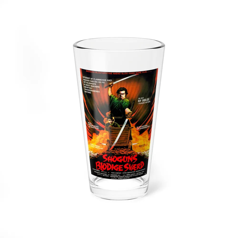 SHOGUN ASSASSIN (DANISH) 1980 Movie Poster - Pint Glass 16oz-16oz-Go Mug Yourself