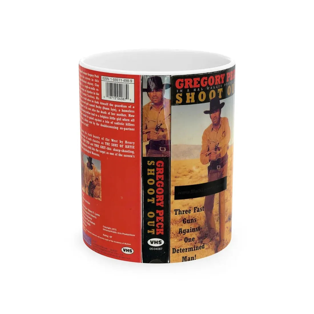 SHOOT OUT (VHS COVER) - White Coffee Mug 11oz - Go Mug Yourself