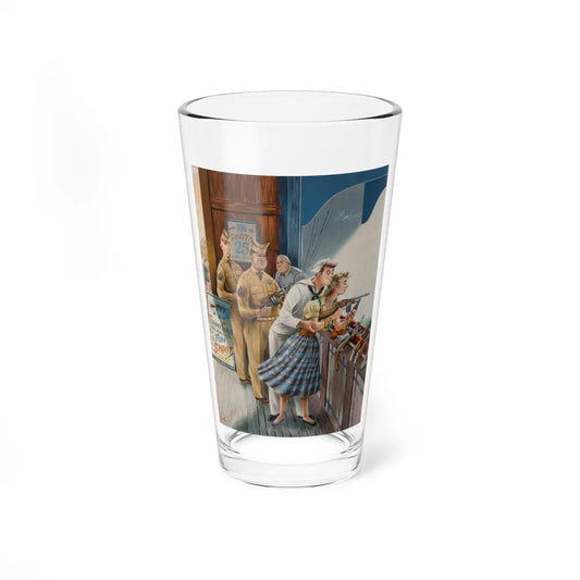 Shooting Gallery, The Saturday Evening Post cover, September 12, 1953 (Magazine Illustration) Pint Glass 16oz 16oz - Go Mug Yourself