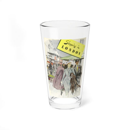 Shopping in London brochure cover, c1950 (Magazine Illustration) Pint Glass 16oz-16oz-Go Mug Yourself