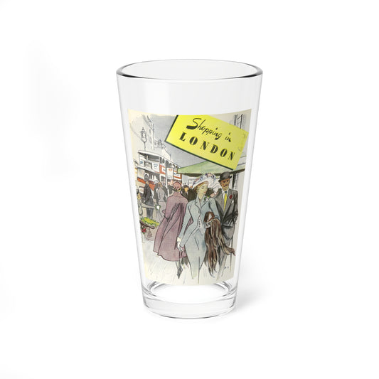 Shopping in London brochure cover, c1950 (Magazine Illustration) Pint Glass 16oz-16oz-Go Mug Yourself