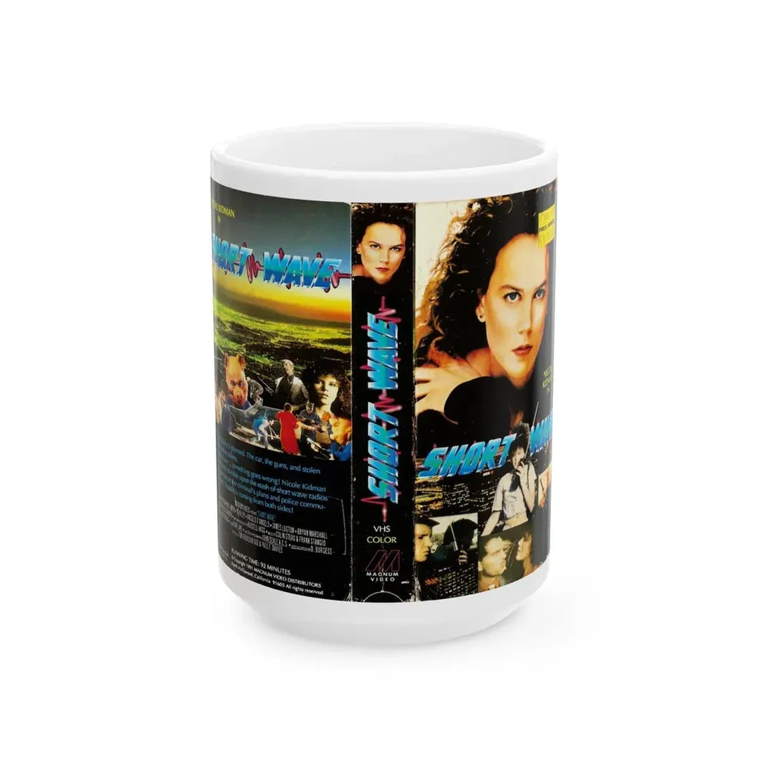 SHORT WAVE (VHS COVER) - White Coffee Mug 15oz - Go Mug Yourself