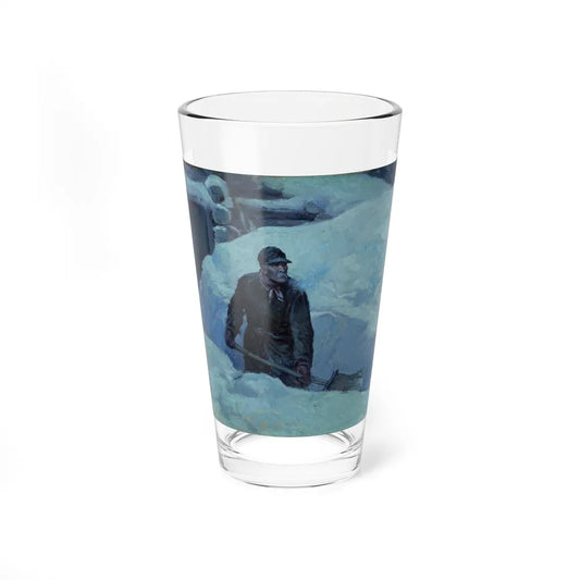 Shoveling Out, Saturday Evening Post story illustration, 1924 (Magazine Illustration) Pint Glass 16oz 16oz - Go Mug Yourself