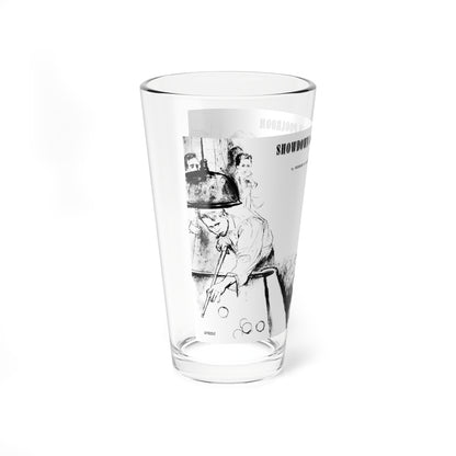 Showdown in Harry's Poolroom, Stag, October 1956 (Magazine Illustration) Pint Glass 16oz-Go Mug Yourself