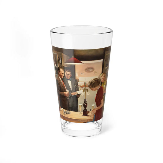 Showing Off The Latest Project, U.S. Brewers Foundation advertisement, 1954 (Magazine Illustration) Pint Glass 16oz 16oz - Go Mug Yourself