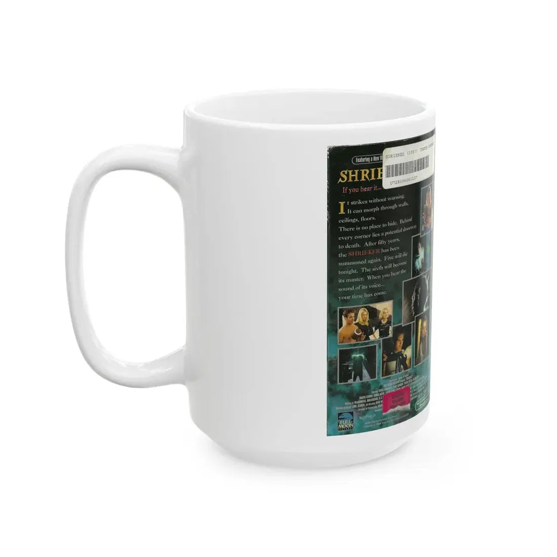 SHRIEKER FULL MOON PICTURES (VHS COVER) - White Coffee Mug - Go Mug Yourself