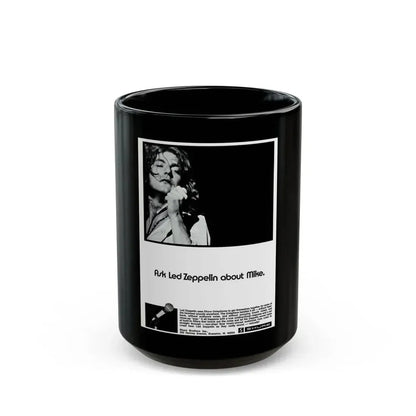 Shure Microphones - Led Zeppelin 1972 (Music Poster) Black Coffee Mug 15oz - Go Mug Yourself