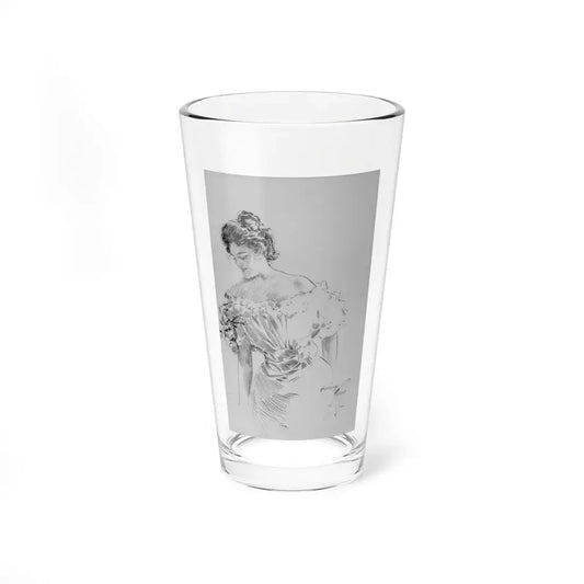 Shy Woman (Magazine Illustration) Pint Glass 16oz 16oz - Go Mug Yourself