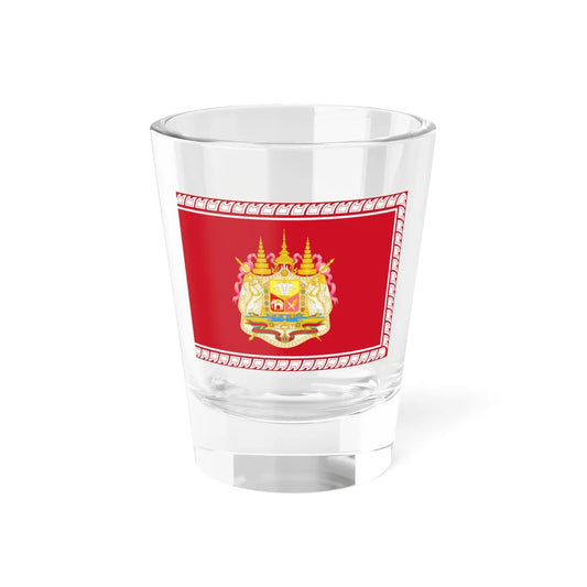 Siamese Army Flag of King Rama V Chudhadhujdhippatai (Cambodia) Shot Glass 1.5oz 1.5oz - Go Mug Yourself