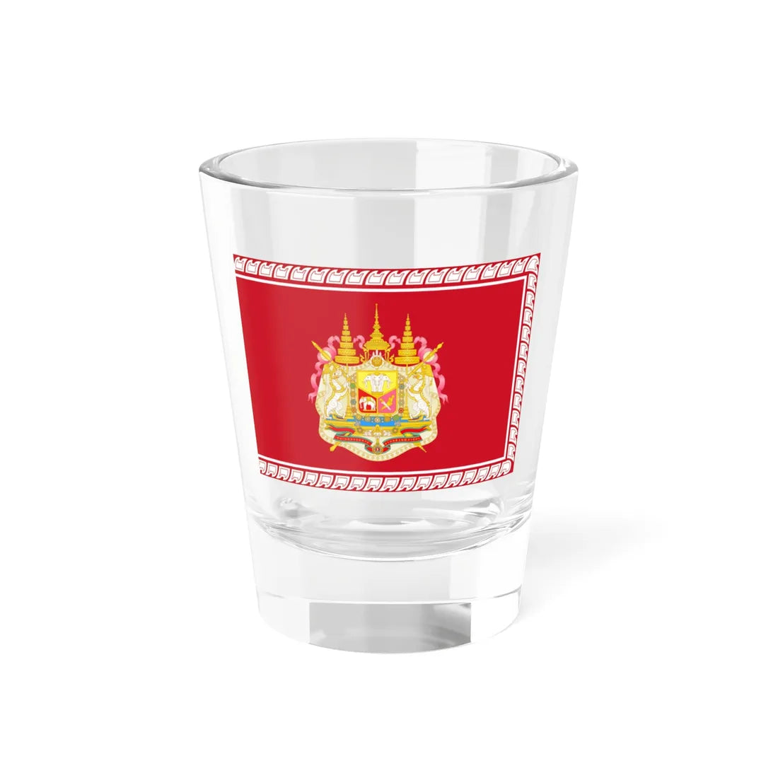 Siamese Army Flag of King Rama V Chudhadhujdhippatai (Thailand) Shot Glass 1.5oz 1.5oz - Go Mug Yourself
