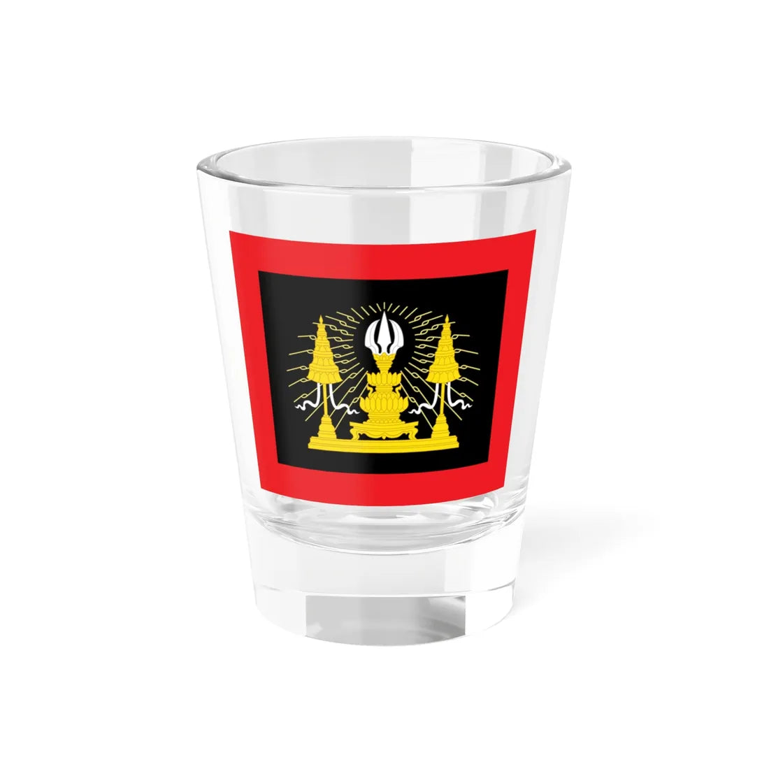 Siamese Army Flag of King Rama VI Mahapachayonthawat (Cambodia) Shot Glass 1.5oz 1.5oz - Go Mug Yourself