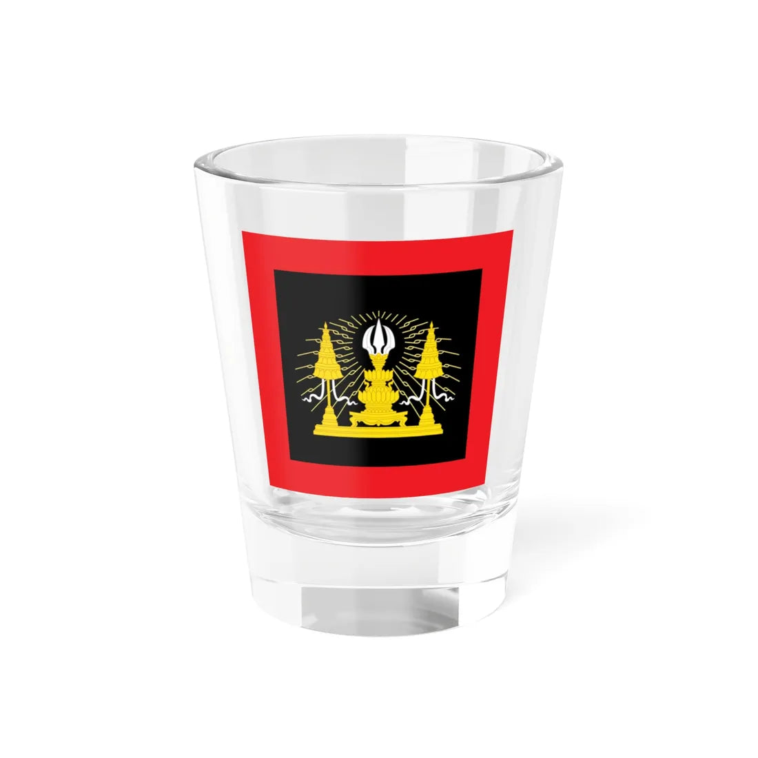 Siamese Army Flag of King Rama VI Mahapachayonthawat square (Thailand) Shot Glass 1.5oz 1.5oz - Go Mug Yourself