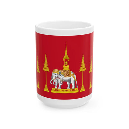 Siamese Royal Standard absent Rama IV (Cambodia) White Coffee Mug 15oz - Go Mug Yourself