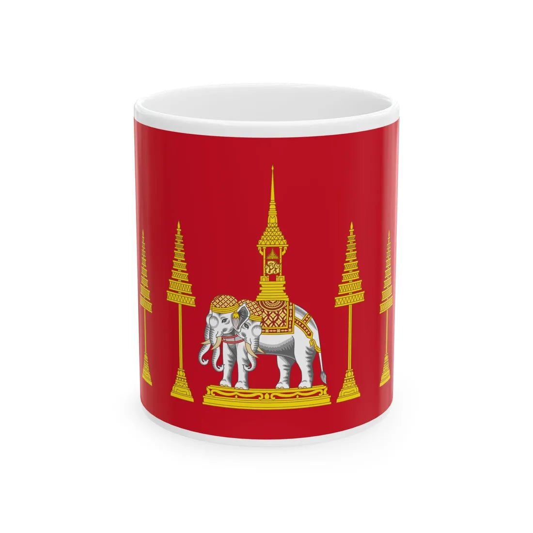 Siamese Royal Standard absent Rama V (Cambodia) White Coffee Mug 11oz - Go Mug Yourself