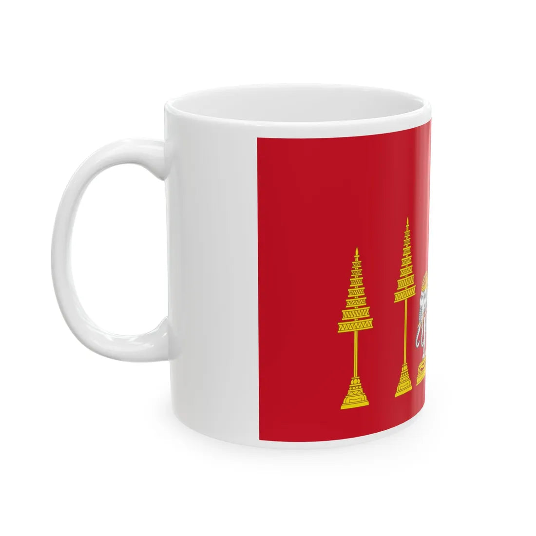 Siamese Royal Standard absent Rama V (Cambodia) White Coffee Mug - Go Mug Yourself