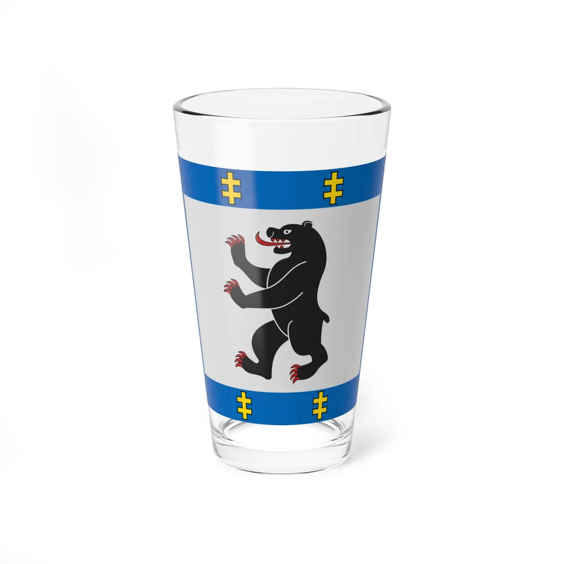 Siauliai County flag (Lithuania) Pint Glass 16oz 16oz - Go Mug Yourself