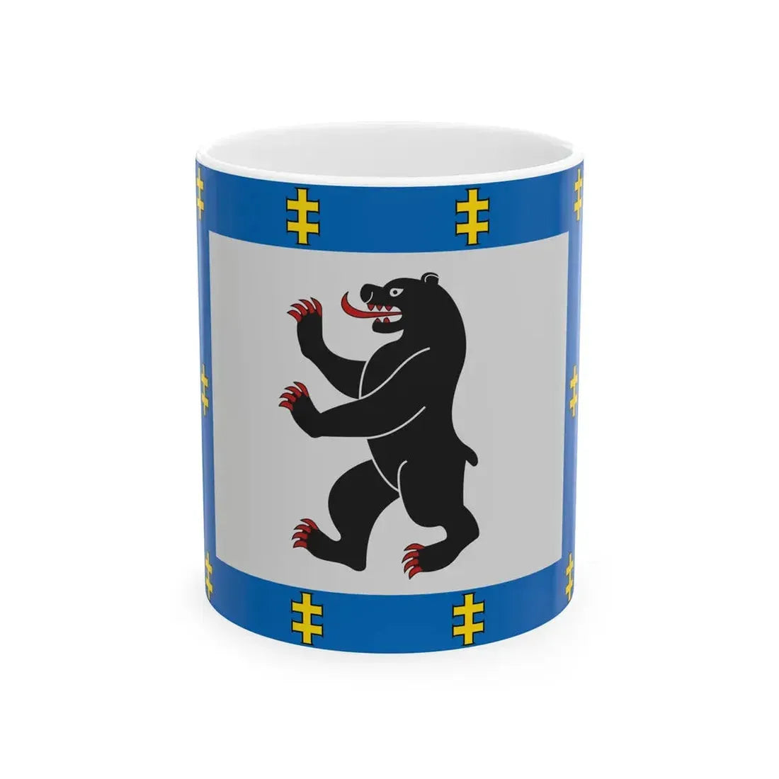Siauliai County flag (Lithuania) White Coffee Mug 11oz - Go Mug Yourself