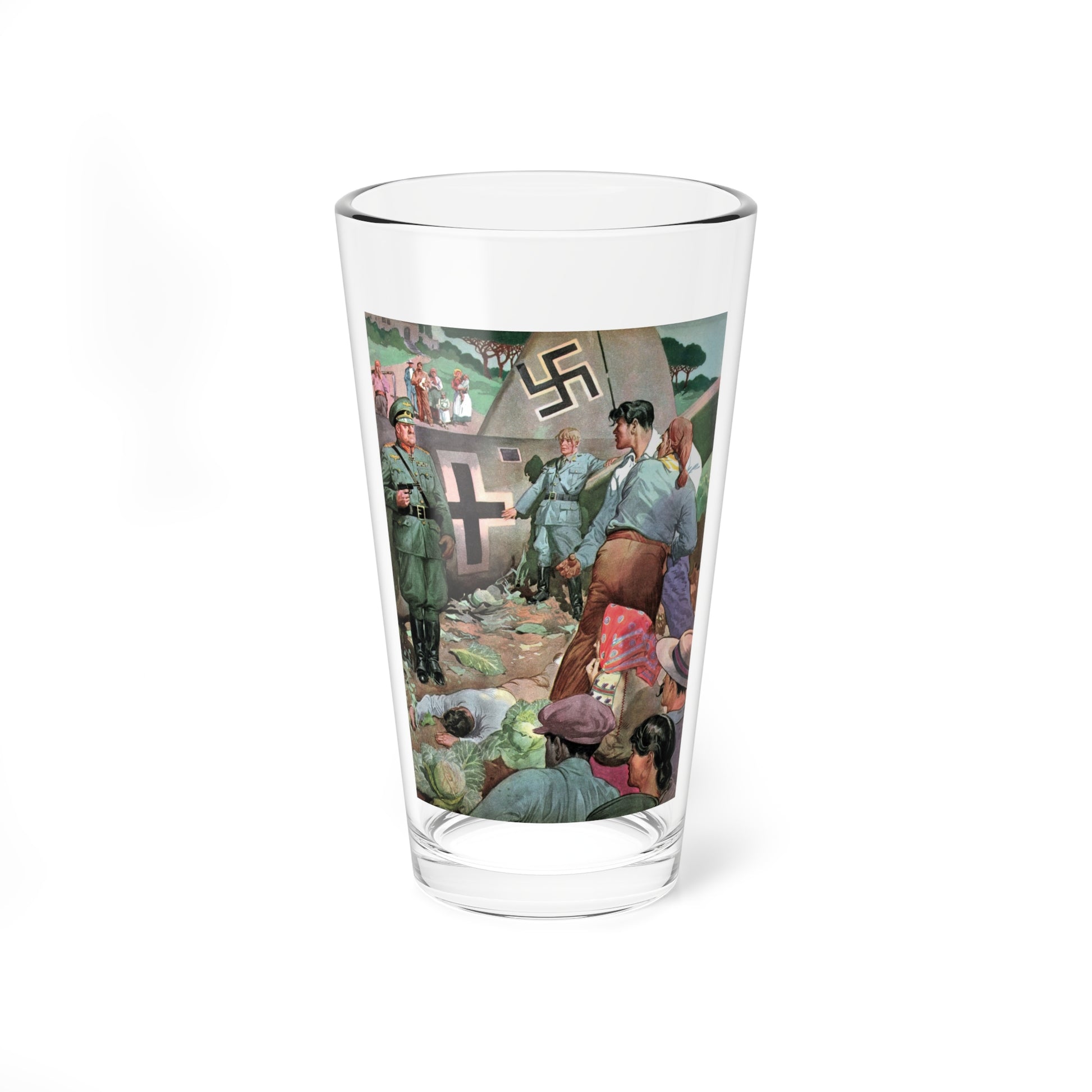 Sicilian Comedy, Liberty, September 18, 1943 (Magazine Illustration) Pint Glass 16oz-16oz-Go Mug Yourself