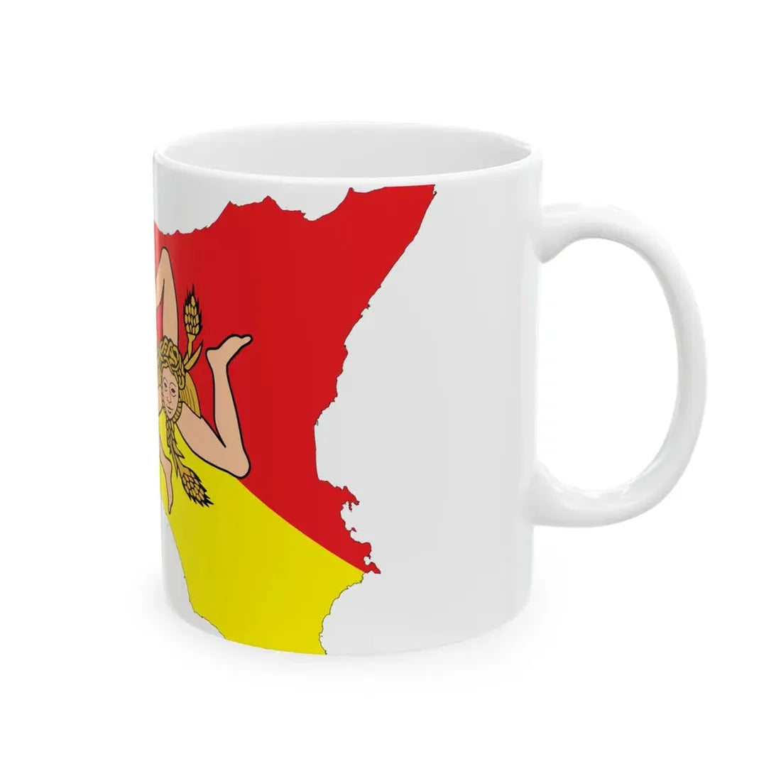 Sicily-Flagmap (Italy) White Coffee Mug - Go Mug Yourself