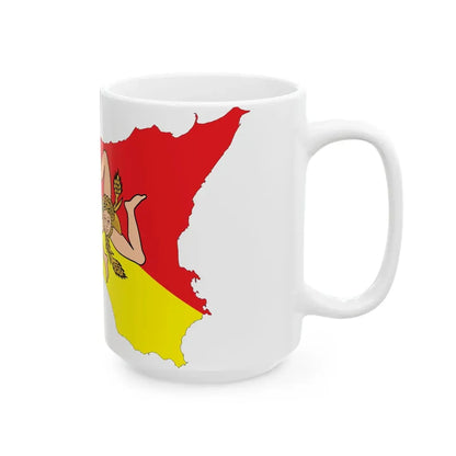 Sicily-Flagmap (Italy) White Coffee Mug - Go Mug Yourself