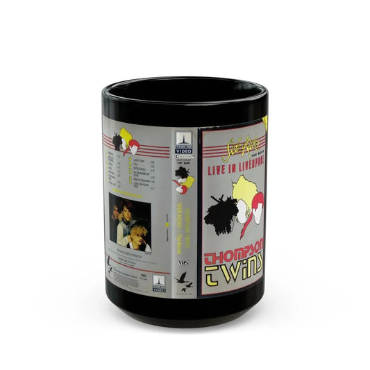 SIDE KICKS THE MOVIE THOMPSON TWINS (VHS COVER) - Black Coffee Mug 15oz - Go Mug Yourself
