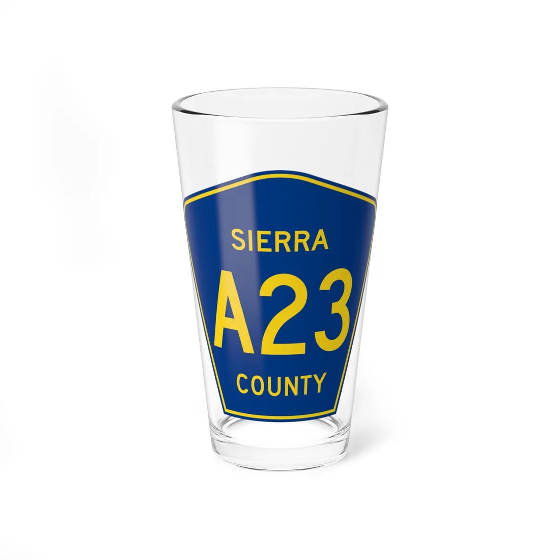 Sierra County A23 (California) (Road Sign) Pint Glass 16oz 16oz - Go Mug Yourself