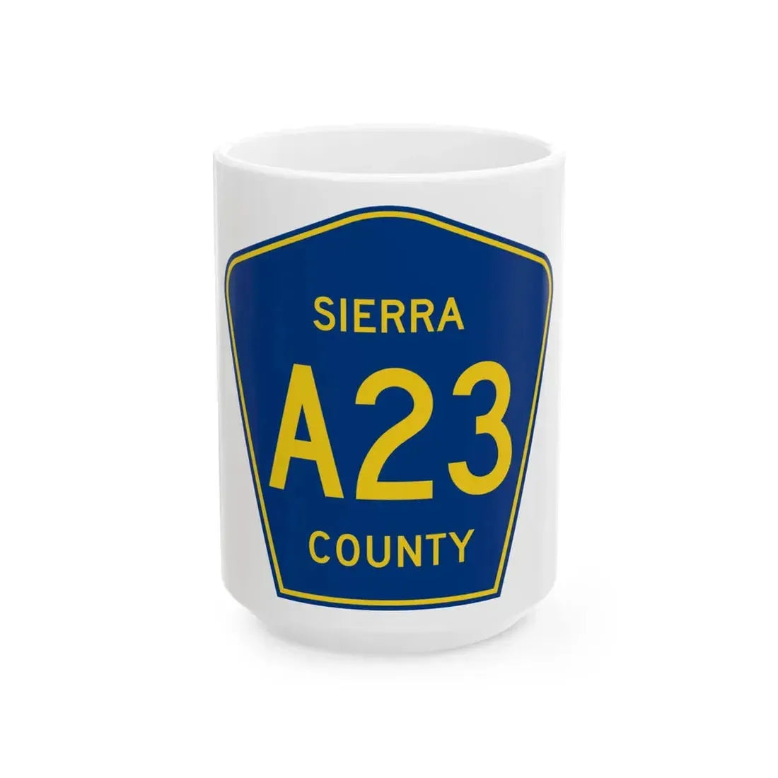 Sierra County A23 (California) (Road Sign) White Coffee Mug 15oz - Go Mug Yourself