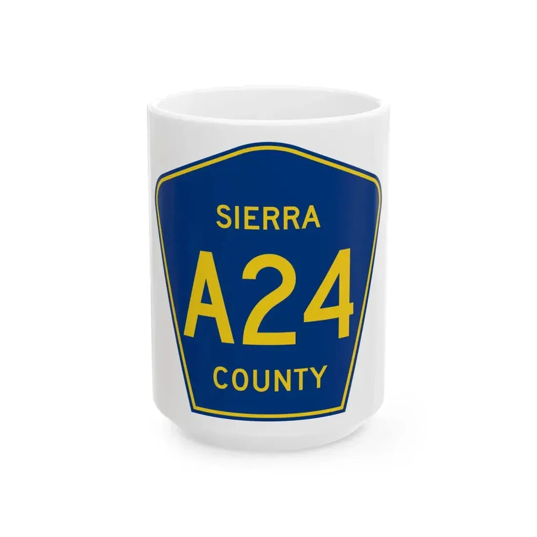 Sierra County A24 (California) (Road Sign) White Coffee Mug 15oz - Go Mug Yourself