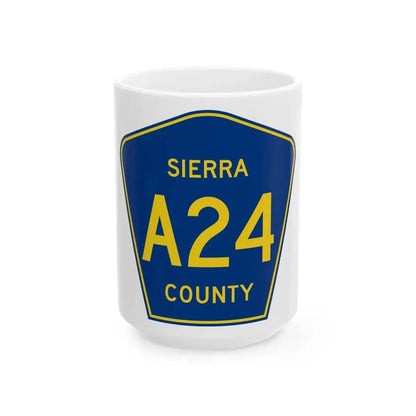 Sierra County A24 (California) (Road Sign) White Coffee Mug 15oz - Go Mug Yourself