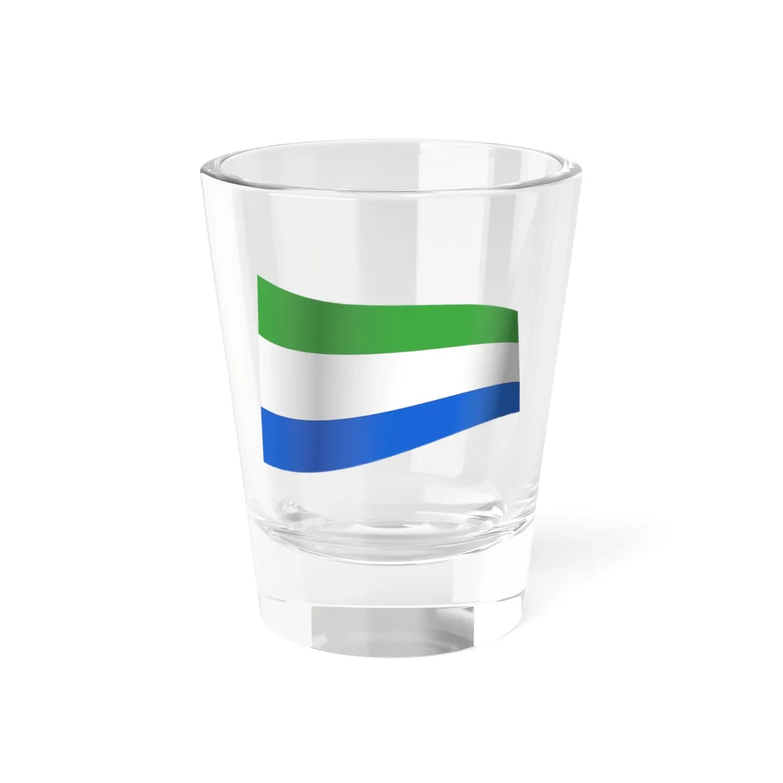 Sierra Leone Flag - iconic waving (Sierra Leone) Shot Glass 1.5oz 1.5oz - Go Mug Yourself