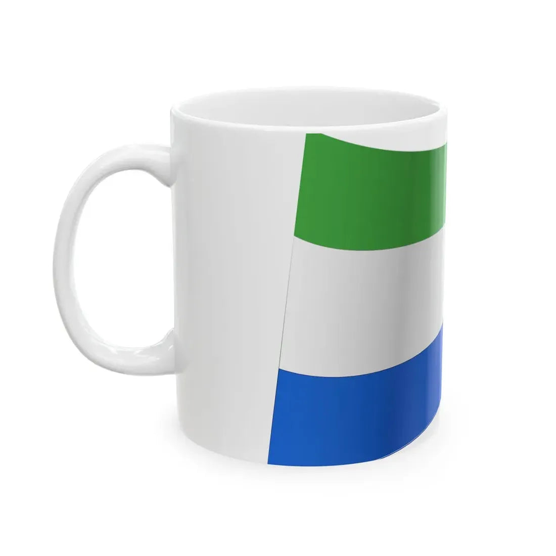 Sierra Leone Flag - iconic waving (Sierra Leone) White Coffee Mug - Go Mug Yourself