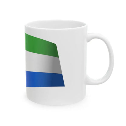 Sierra Leone Flag - iconic waving (Sierra Leone) White Coffee Mug - Go Mug Yourself