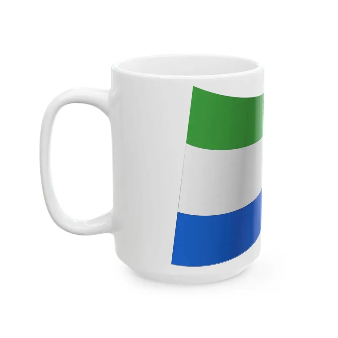Sierra Leone Flag - iconic waving (Sierra Leone) White Coffee Mug - Go Mug Yourself