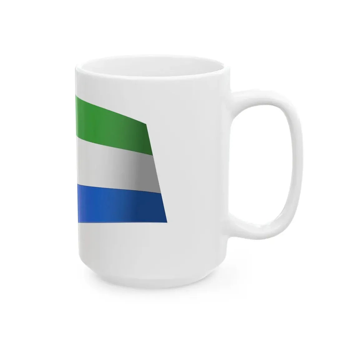 Sierra Leone Flag - iconic waving (Sierra Leone) White Coffee Mug - Go Mug Yourself
