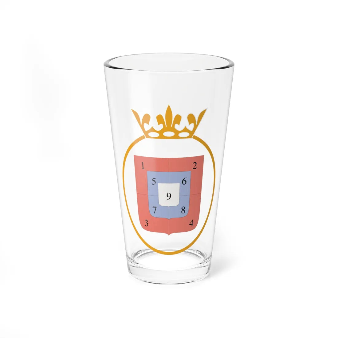 Sigismund Vasa arms diagram (Lithuania) (Coat of Arms) Pint Glass 16oz 16oz - Go Mug Yourself