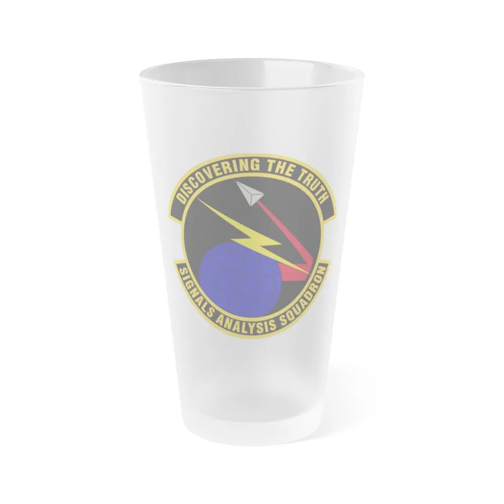 Signals Analysis Squadron (U.S. Air Force) Frosted Pint Glass 16oz-Go Mug Yourself