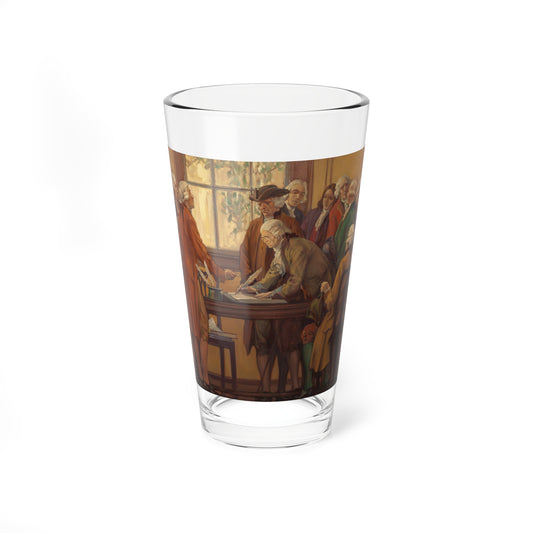 Signing the Declaration of Independence, circa 1930 (Magazine Illustration) Pint Glass 16oz-16oz-Go Mug Yourself