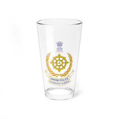 Sikkim police logo (India) (Coat of Arms) Pint Glass 16oz 16oz - Go Mug Yourself