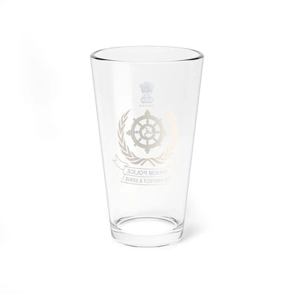 Sikkim police logo (India) (Coat of Arms) Pint Glass 16oz - Go Mug Yourself