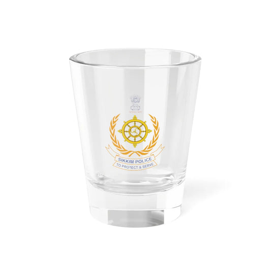 Sikkim police logo (India) (Coat of Arms) Shot Glass 1.5oz 1.5oz - Go Mug Yourself