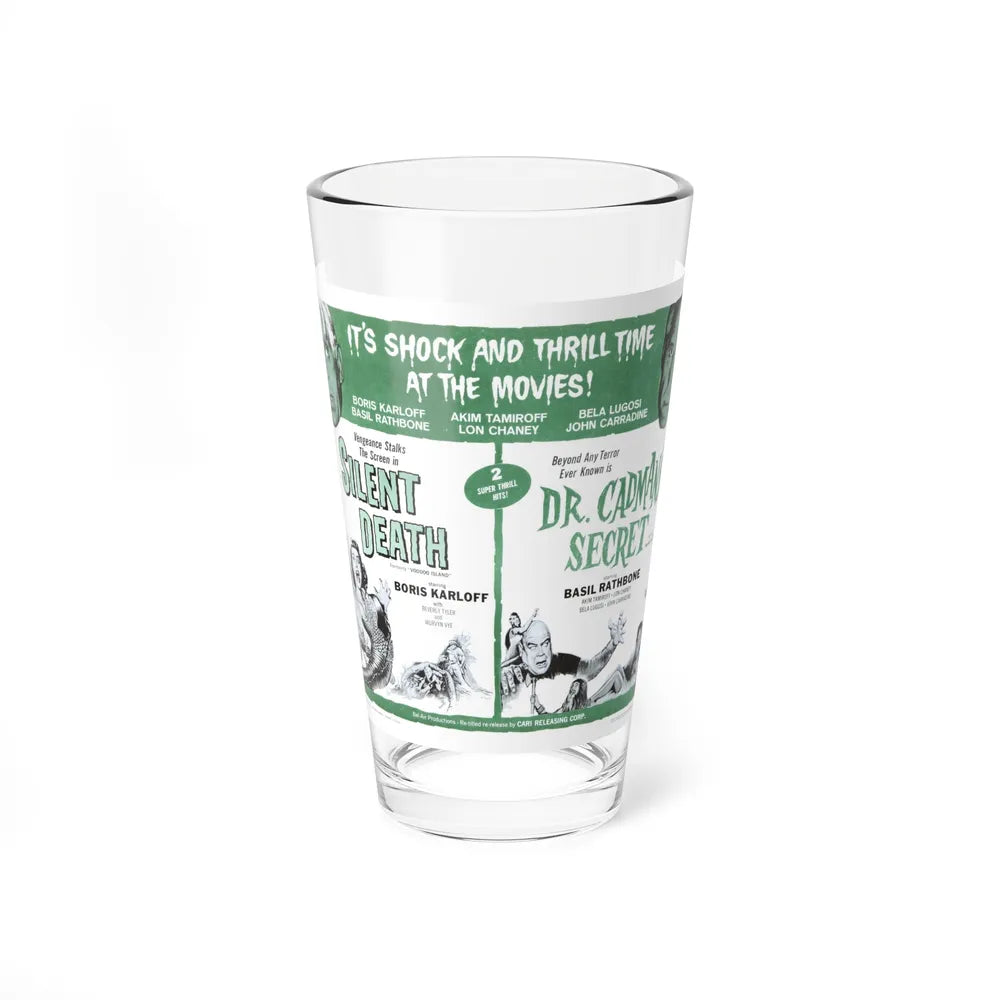 SILENT DEATH + DR.CADMAN'S SECRET (THE BLACK SLEEP) 1956 Movie Poster - Pint Glass 16oz-16oz-Go Mug Yourself