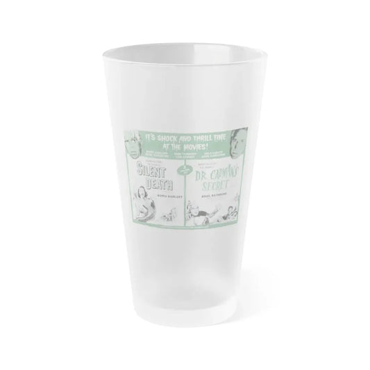 SILENT DEATH + DR.CADMAN'S SECRET (THE BLACK SLEEP) 1956 Movie Poster - Frosted Pint Glass 16oz 16oz Frosted - Go Mug Yourself