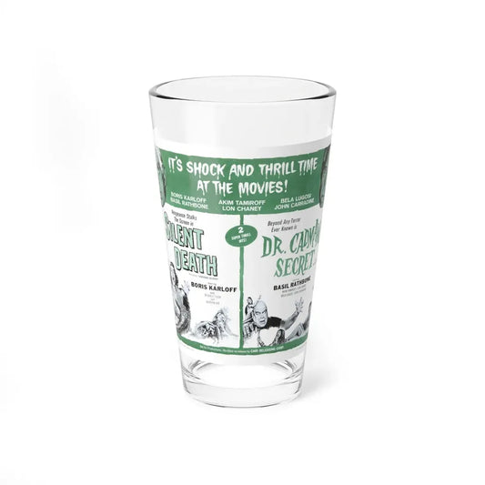 SILENT DEATH + DR.CADMAN'S SECRET (THE BLACK SLEEP) 1956 Movie Poster - Pint Glass 16oz 16oz - Go Mug Yourself